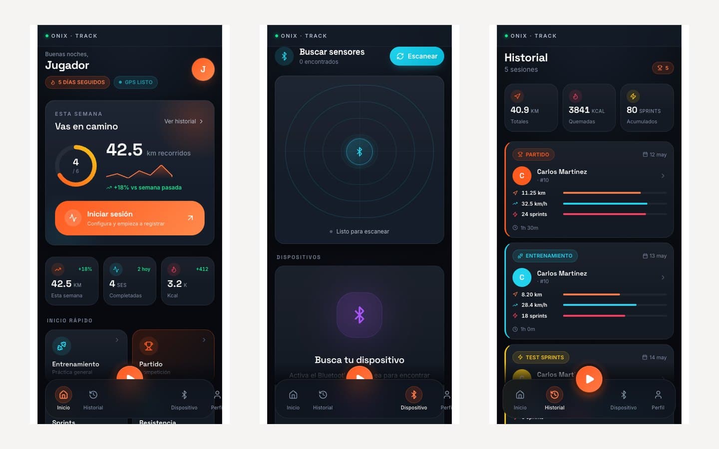 Onyx Track app — record your match with the app